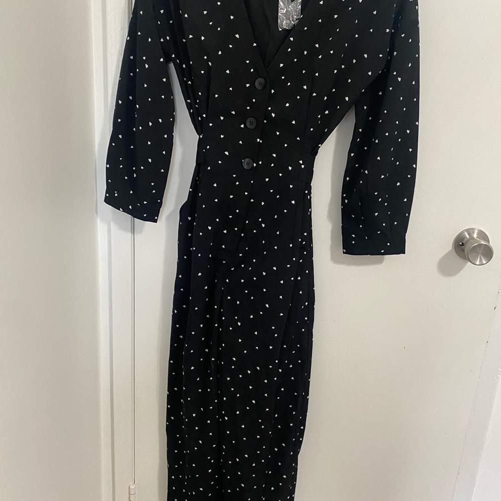 Elegant Black Polka Dot Romper